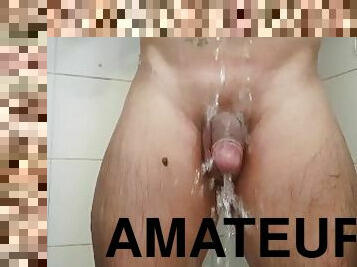 baignade, masturbation, amateur, gay, belle-femme-ronde, joufflue, solo, bite