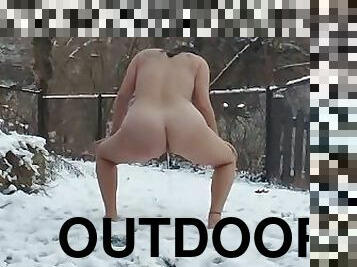 My boyfriend bet me I wouldn't go outside and piss in the snow!