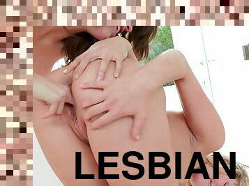 lésbicas, adolescente, estrela-porno, oral