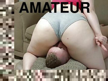 cul, poilue, énorme, chatte-pussy, amateur, maison, belle-femme-ronde, butin, américaine, mère