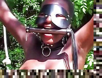 African Lady Tied Bdsm Outdoor In Forest Hardcore Humil