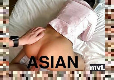 Asian babe takes BWC in all positions until CREAMPIE!