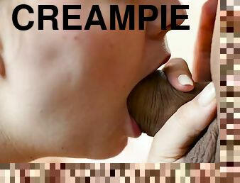 amatör, avsugning, cumshot, tonåring, hardcore, creampie, sväljer, oral