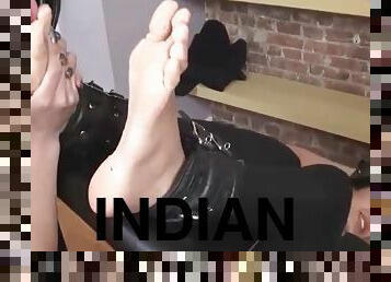 indien, pieds, ligotée, fétiche