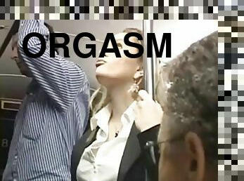 orgasm, amatör, blond, buss