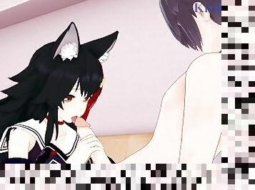 Ookami Mio and I have intense sex in the bedroom. - Hololive VTuber Hentai