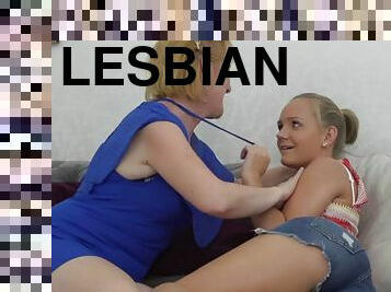 Taboo lesbian sex with granny and girl
