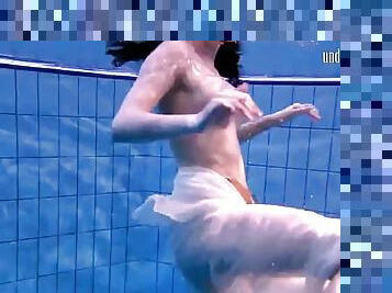 Special czech teen hairy pussy in the pool