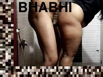 asian, mandi, payu-dara-besar, tegar, gadis-indian, punggung-butt, mandi-shower