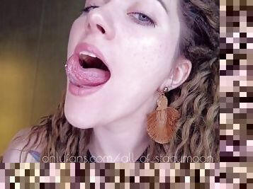 Pierced tongue fetish