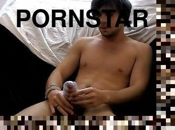 masturbation, ejaculation-sur-le-corps, énorme-bite, jouet, gay, pornstar, solo, bite