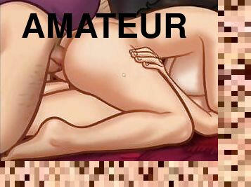 Horny girl anal threesome gameplay, summertime saga