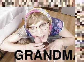 gros-nichons, lunettes, grand-mère, vieux, fellation, granny, énorme-bite, point-de-vue, horny, naturel