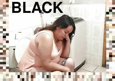 chubby pee in black thong