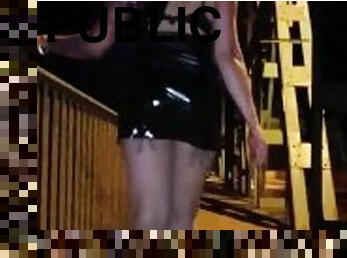 en-plein-air, public, amateur, fellation, couple, bout-a-bout, incroyable, latex, cuir, jambes