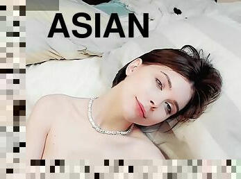 asiatique, masturbation, milf, ados, solo, brunette