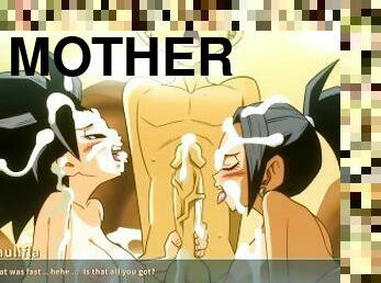 trío, hentai, hermana, madre, leche