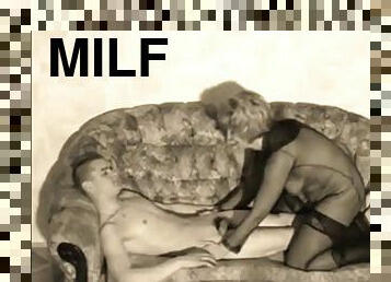 vieux, russe, granny, milf, maman, vintage, lingerie, plus-agée, fétiche, en-nylon