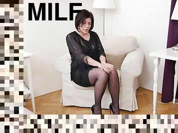 milf, europæisk, euro, drillende