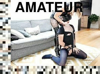 strap-on, amatör, anal, slav, latex, älskarinna, dominans, femdom, maskiner-mask