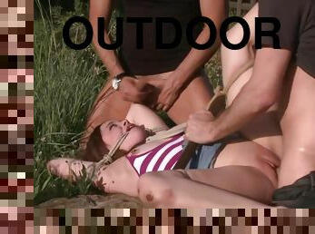 Tied Euro Babe Gang Fornicate Had Intercourse Outdoor - James Deen