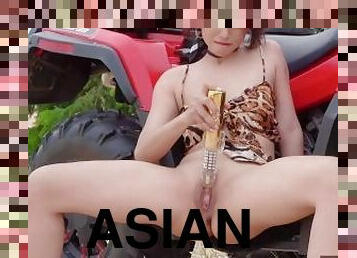 asian, kelentit, pelancapan, di-luar, kencing, alat-kelamin-wanita, muncrat, alat-mainan, comel-cute, dicukur