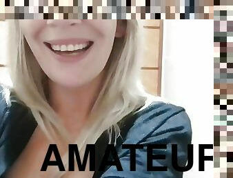 klitta, masturbation, publik, fitta-pussy, amatör, milf, mamma, fingerknull, kåt, blond