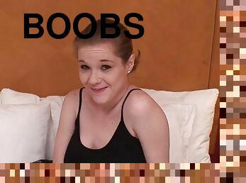 18 year old redhead teen with big boobs blowjob
