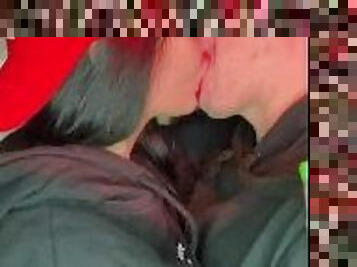 amador, caseiro, francês, casal, beijando