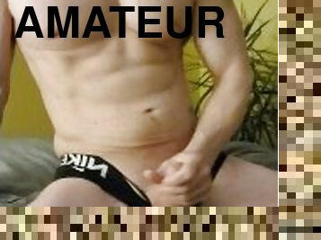 papa, amateur, ejaculation-sur-le-corps, gay, branlette, ejaculation, solo, pappounet, musclé