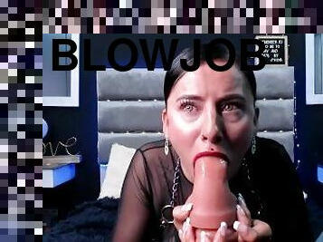 ekstrem, blowjob, stor-pikk, deepthroat, kveling, røff