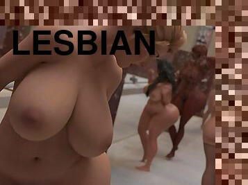 cul, lesbienne, hardcore, butin, hentai