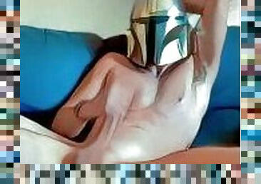 Animated Star Wars: Young 19 Year Old Mandalorian Strokes Huge Cock On Holovid For Bounty Credits