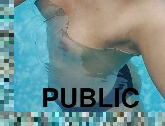 Public Masturbation in a Friend's Pool