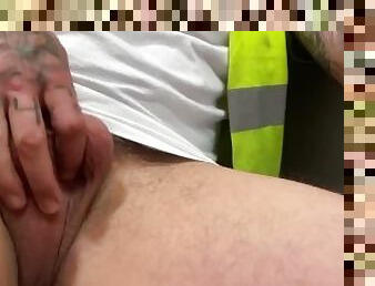 Labourer has a wank in pubic toilet on Tea break