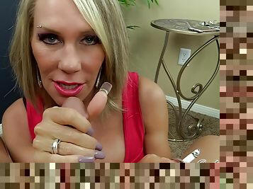 Nikki Ashton - Busty Stepmom Jerks Off Stepson After Seeing His Phone Pics