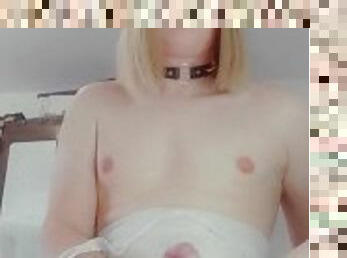 masturbation, amateur, ejaculation-sur-le-corps, ados, branlette, française, ejaculation, blonde, solo, bite