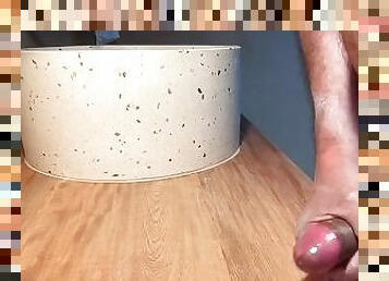 Dirty hands with a hard cumming on a sink counter while watching Pornhub