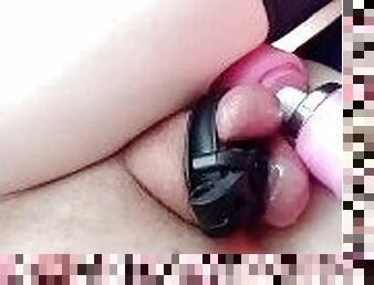 chastity cum with vibrator