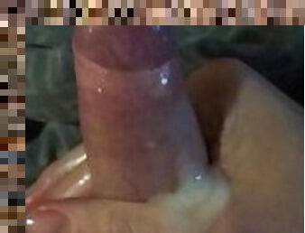 Rubbing my big fat cock before bed