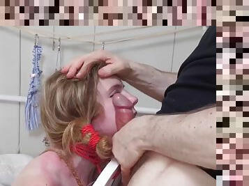 Rimming bondage chick anally pounded