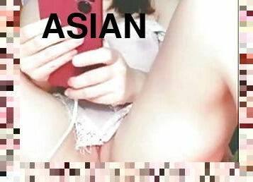 asiatisk, masturbation, avrunkning, ensam