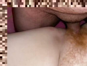 papa, grosse, poilue, chatte-pussy, giclée, amateur, milf, couple, belle-femme-ronde, rousse