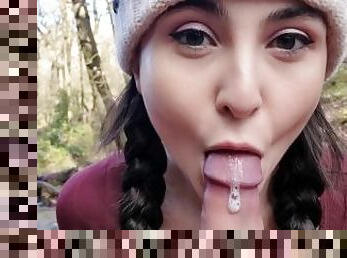 ? Emily Hill - Forest Fun  Dildo Blowjob, Flashing, Riding and more ?????
