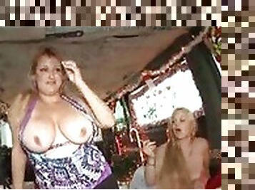 tetas-grandes, fiesta, sexo-en-grupo, rubia, autobús, navidad, salvaje