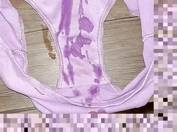 Cum on Maddies cute purple panties