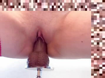 gros-nichons, masturbation, milf, maman, bas, pute, résille, machines, gode