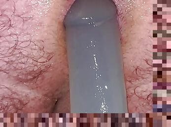 cul, poilue, énorme, amateur, anal, jouet, gay, chevauchement, gode, fétiche