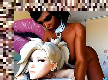 Mercy Blacked by Pharah In The Ass (Futanari Overwatch)