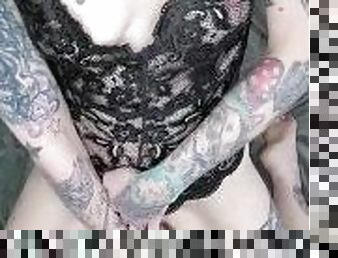 masturbação, orgasmo, amador, alemão, sozinho, tatuagem